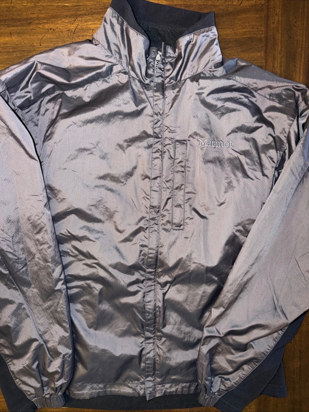 Marmot Men’s Full Zip Fleece Lined Windbreaker Gray Black Size Medium
